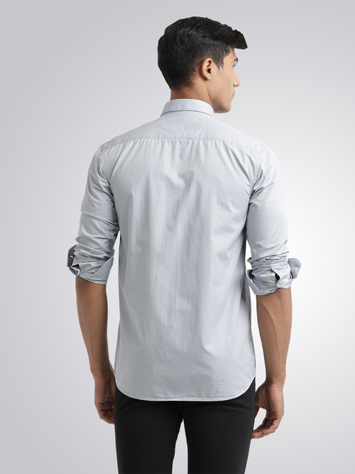 Grey Twill Solid Shirt