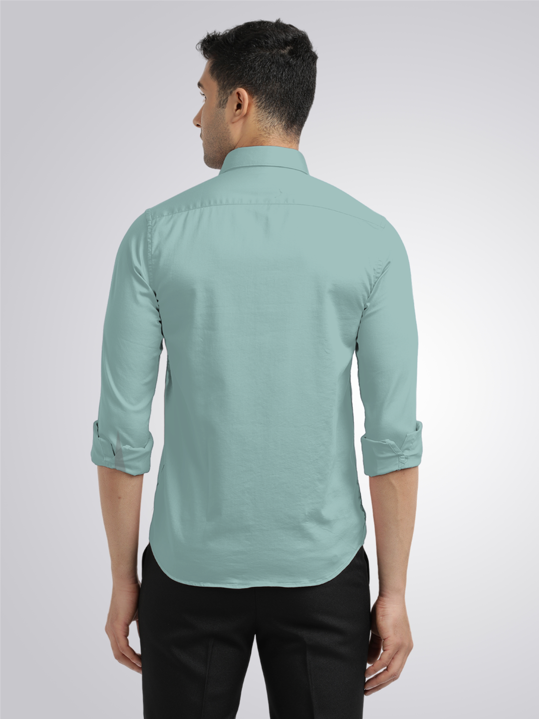 Metallic Green Satin Solid Shirt