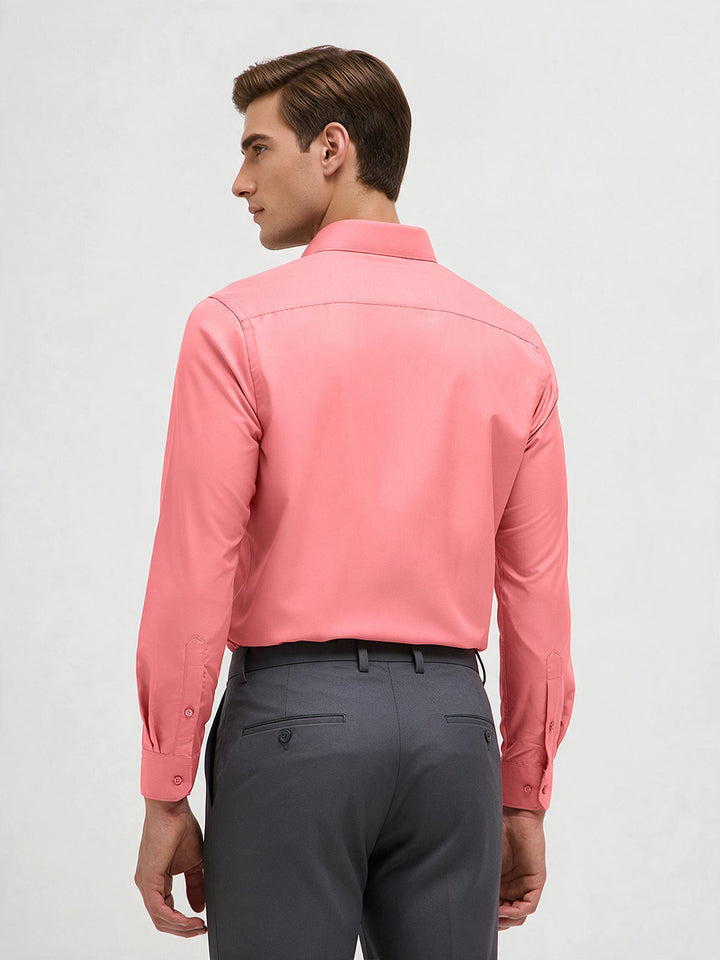 Deep Peach Solid Formal Shirt