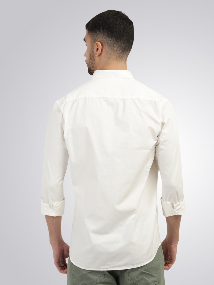Ivory Twill Solid Shirt