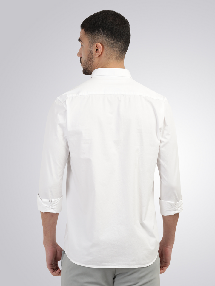 White Twill Solid Shirt