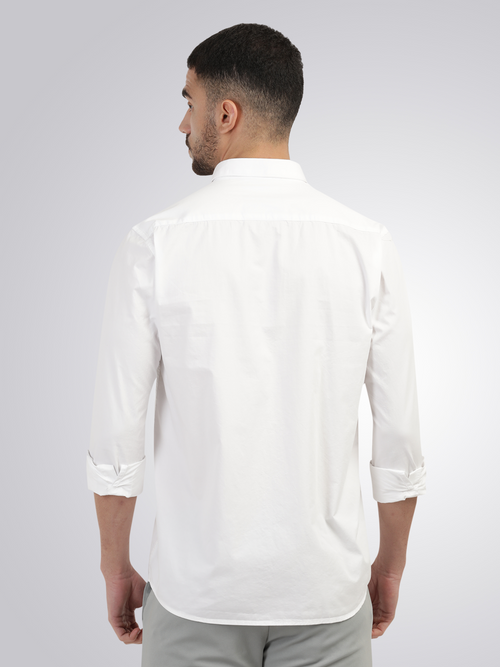 White Twill Solid Shirt