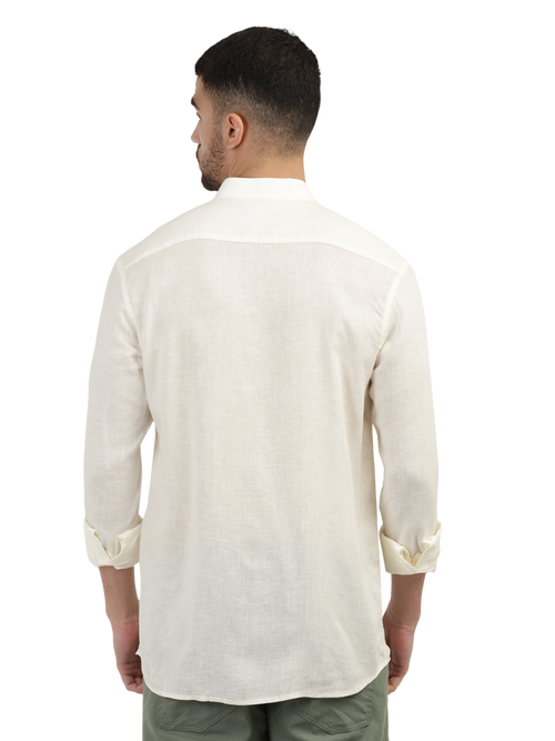 Ivory Solid Casual Shirt