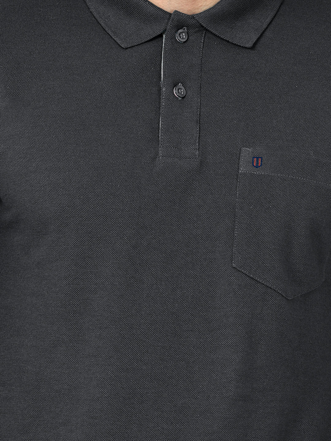 Dark Carbon Plain Casual Polo T Shirt