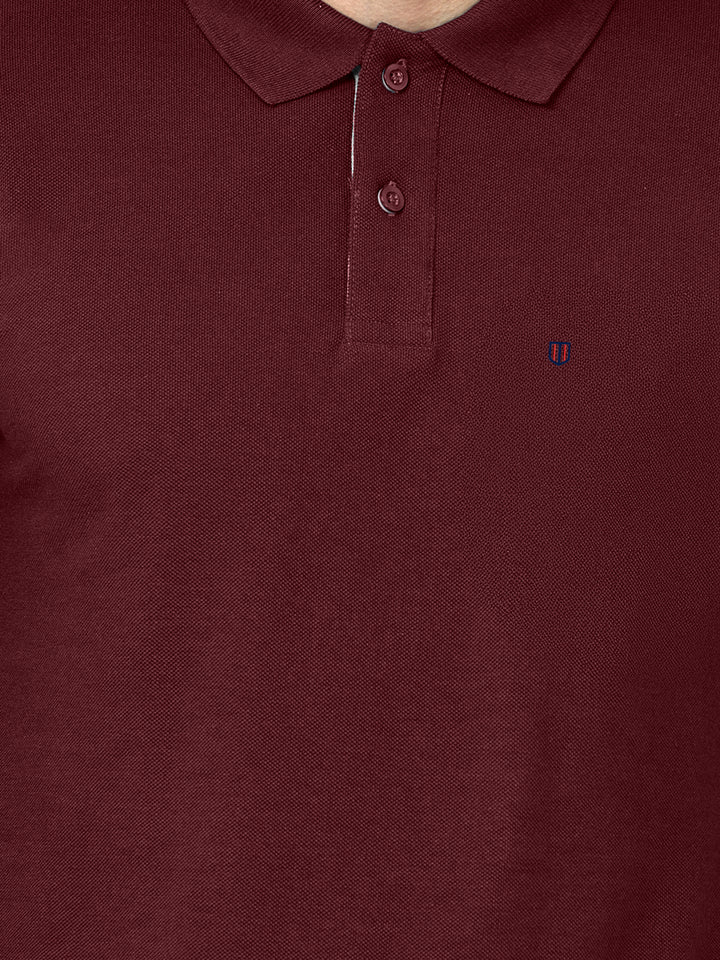 Maroon Plain Polo T Shirt