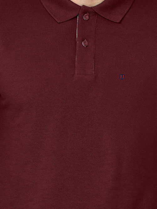 Maroon Plain Polo T Shirt