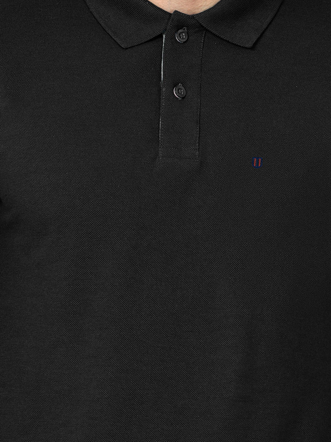 Black Plain Polo T Shirt