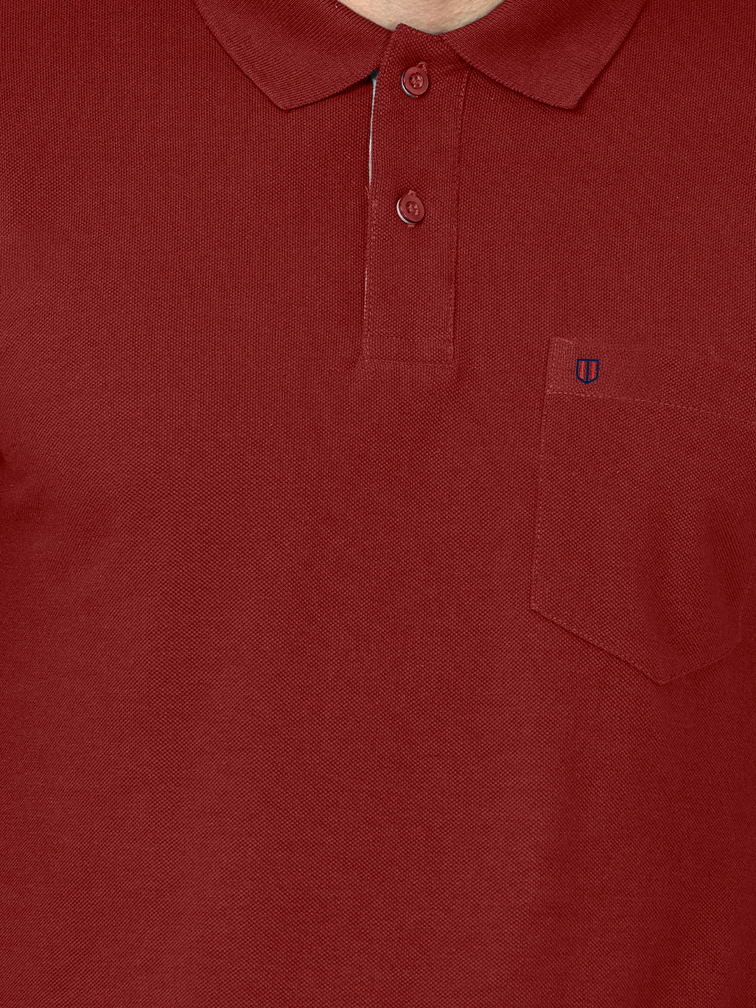 Burgundy Plain Casual Polo T Shirt