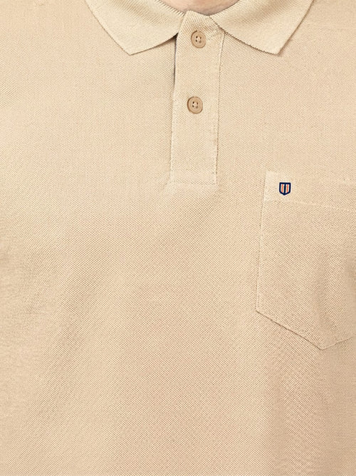 Fawn Plain Casual Polo T shirt