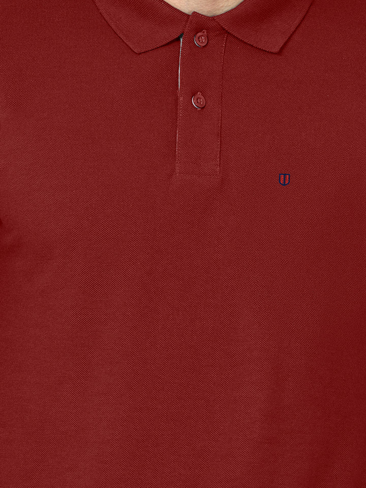 Burgundy Plain Polo T Shirt