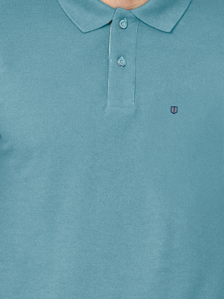 Steel Blue Plain Polo T Shirt