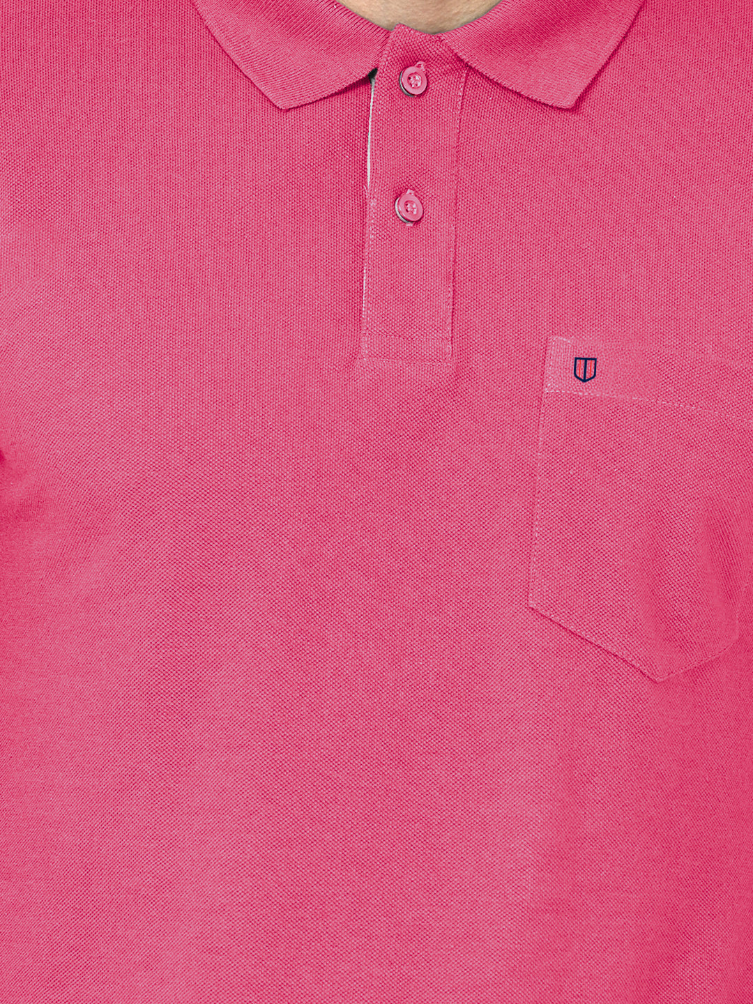 Magenta Plain Casual Pola T shirt
