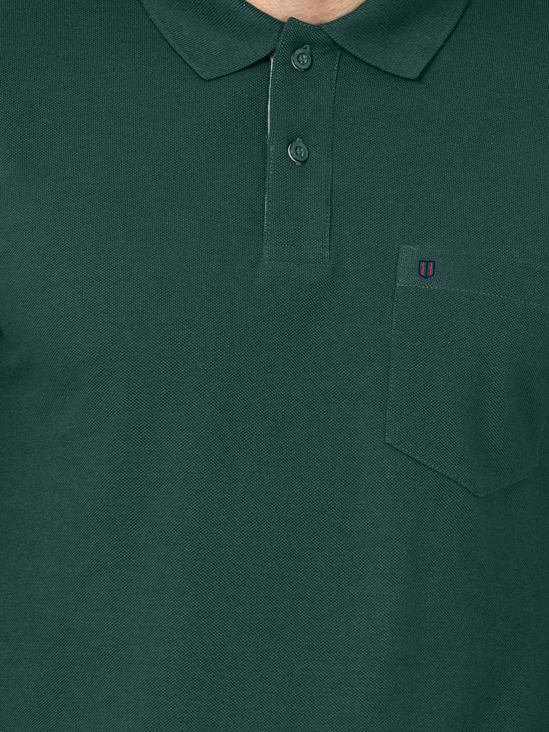 Bottle Green Plain Casual Polo T shirt