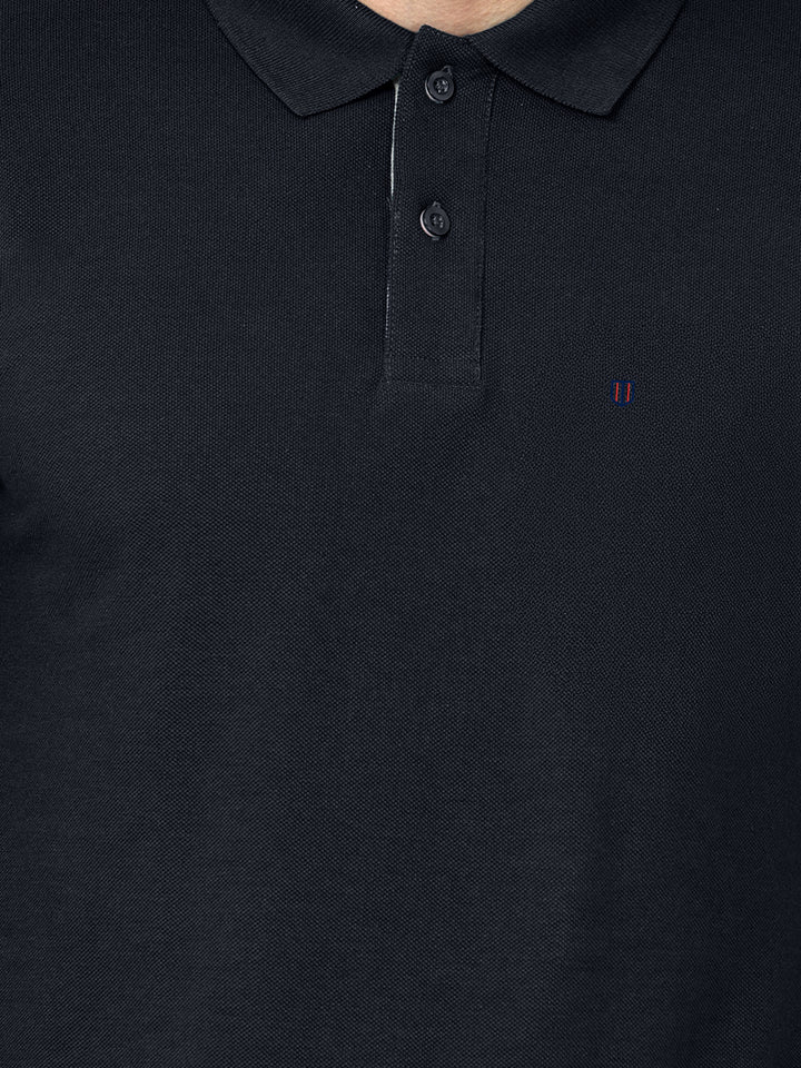 Navy Plain Polo T Shirt