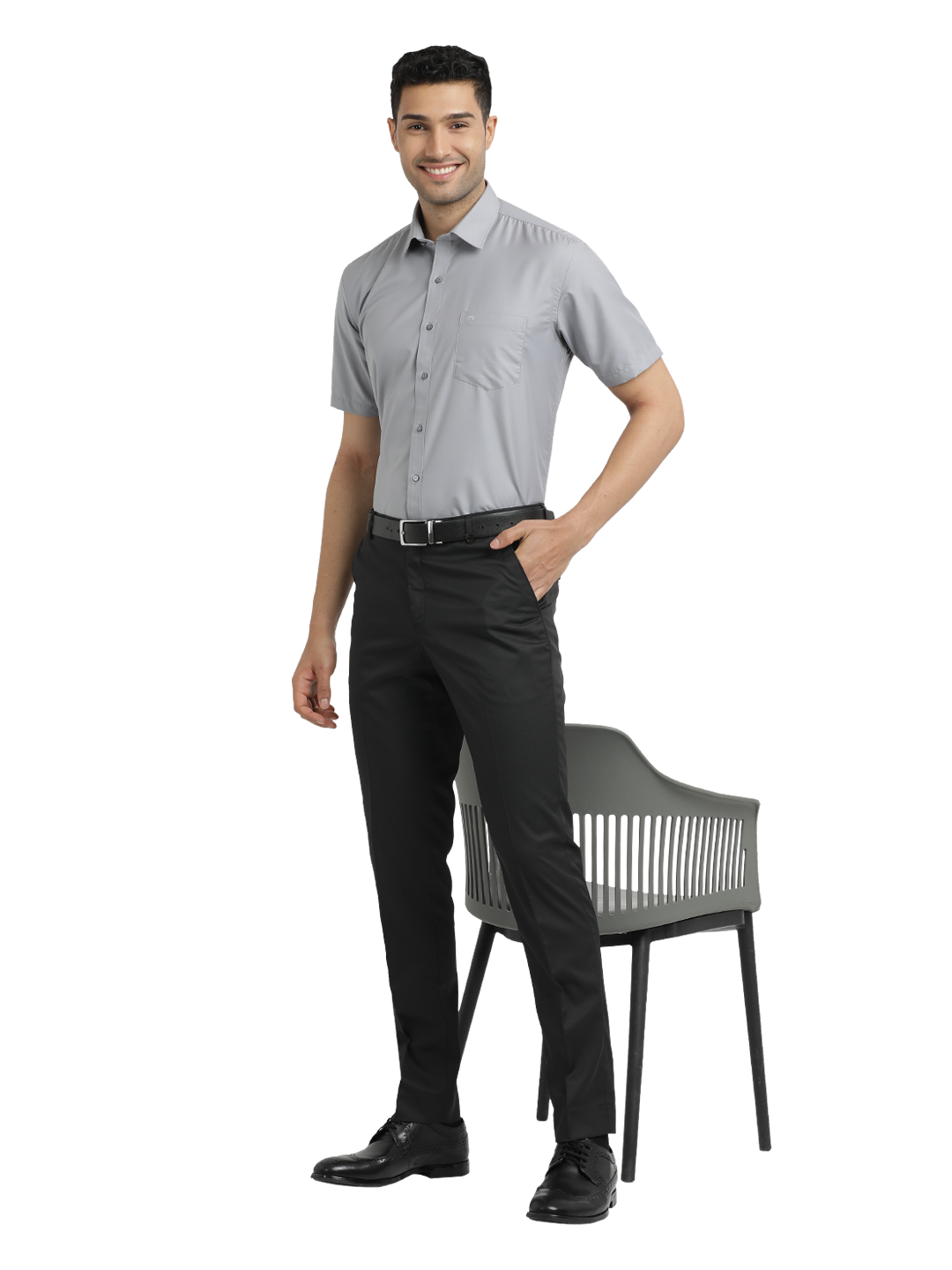 Black Micro Dobby Formal Trousers