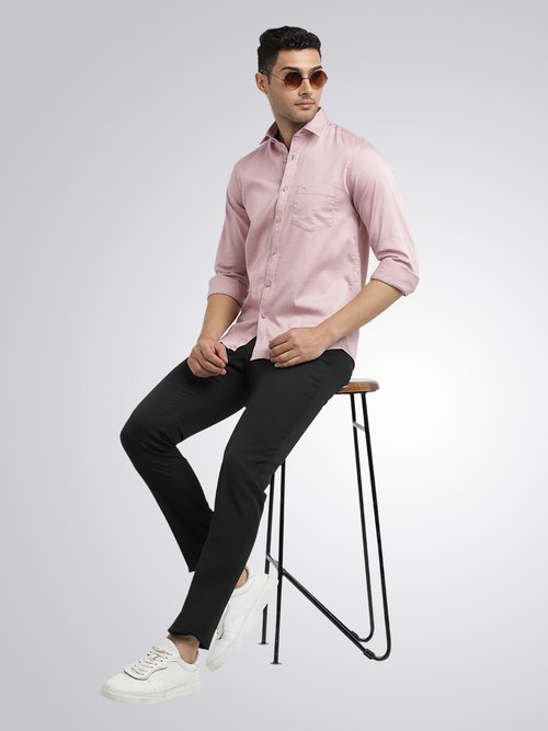 Dusty Pink Satin Solid Shirt