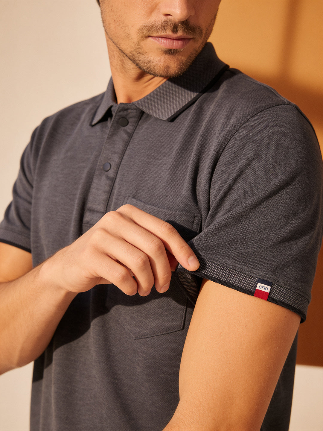 Deep Ash Grey Solid Polo T Shirt