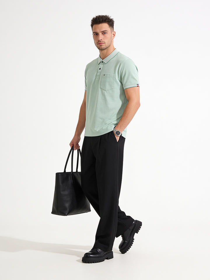 Olive Solid Polo T Shirt