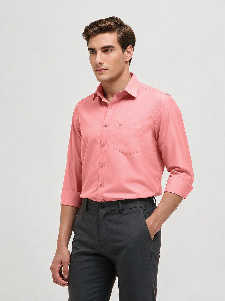 Deep Peach Solid Formal Shirt
