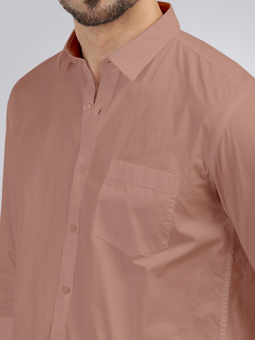 Pastel Pink Twill Solid Shirt