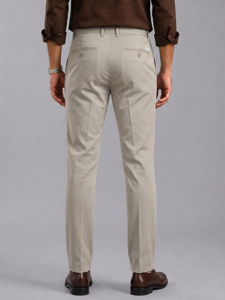 Pista Grey Solid Casual Trousers