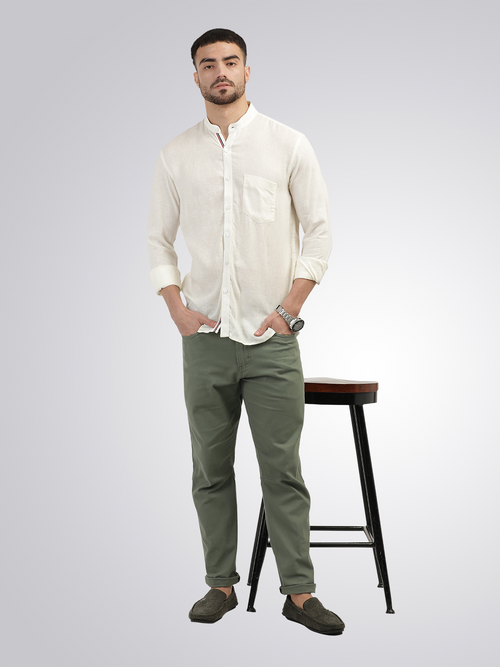 Ivory Solid Casual Shirt