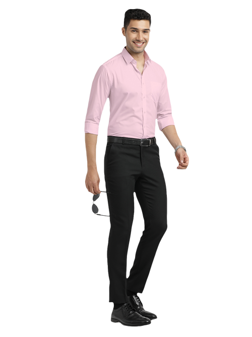 Light Pink Solid Formal Shirt