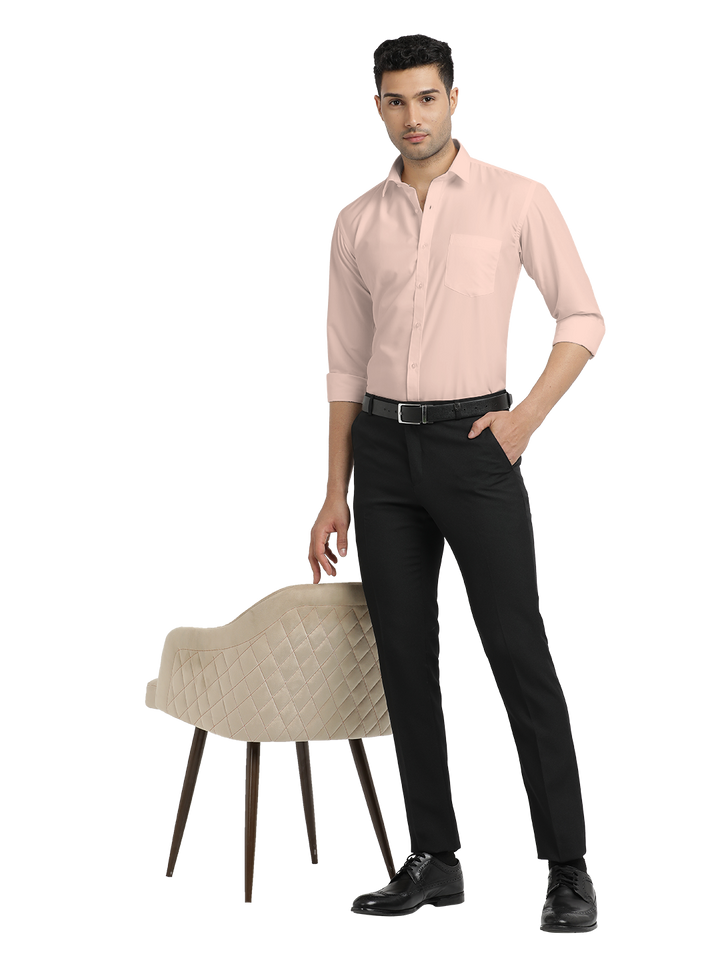 Light Pink Plain Formal Shirt