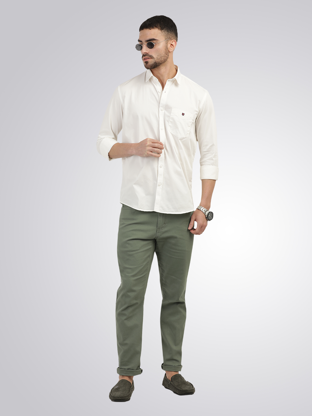 Ivory Twill Solid Shirt