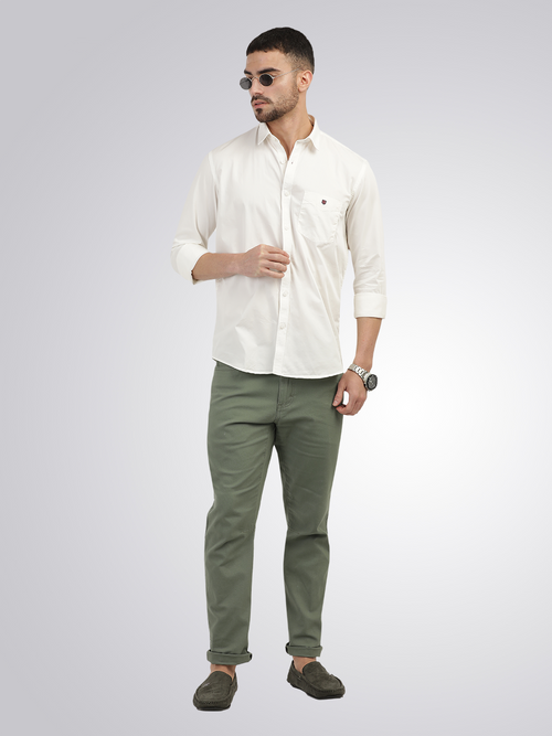 Ivory Twill Solid Shirt