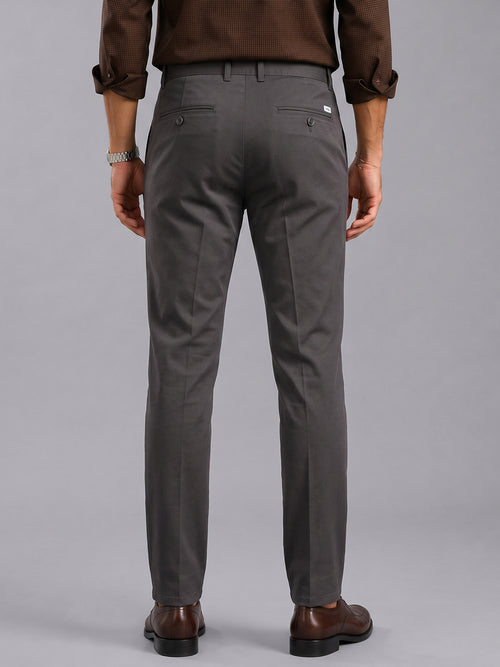 Carbon Grey Solid Casual Trousers