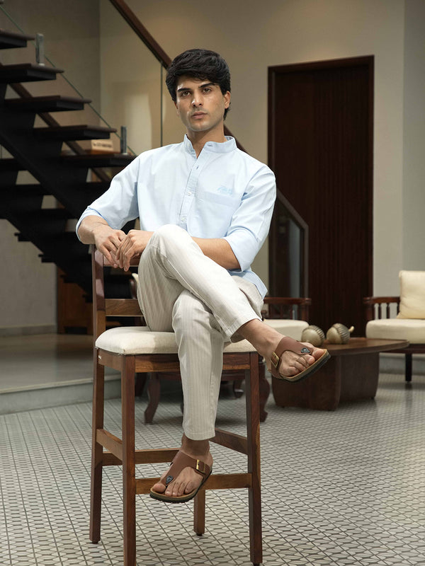 Sky Blue Plain Casual Shirt