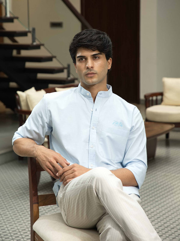 Sky Blue Plain Casual Shirt