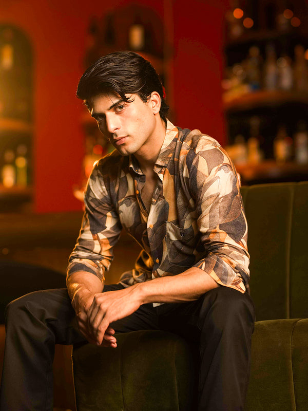 Earth Tone Printed Casual Shirt