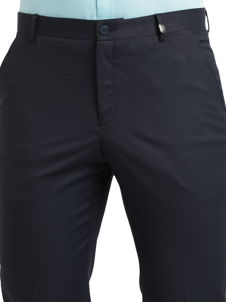 Navy Micro Dobby Formal Trousers