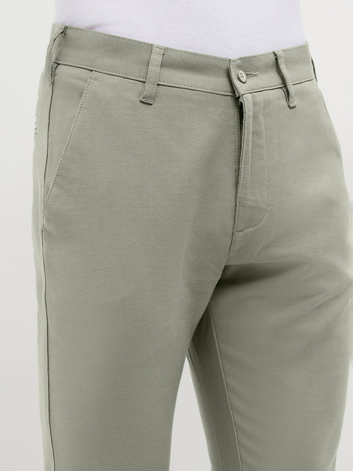 Pista Green Solid Casual Trousers