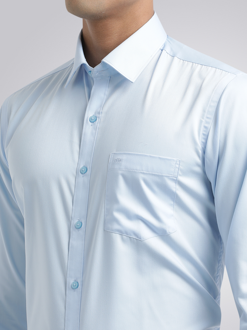 Light Blue Twill Wrinkle Free Solid Shirt