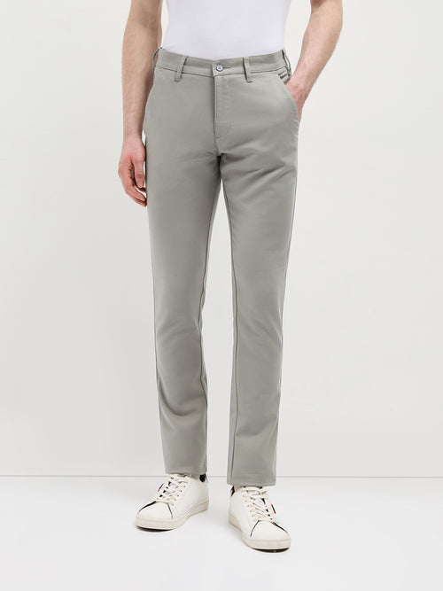 Mist Grey Solid Casual Trousers