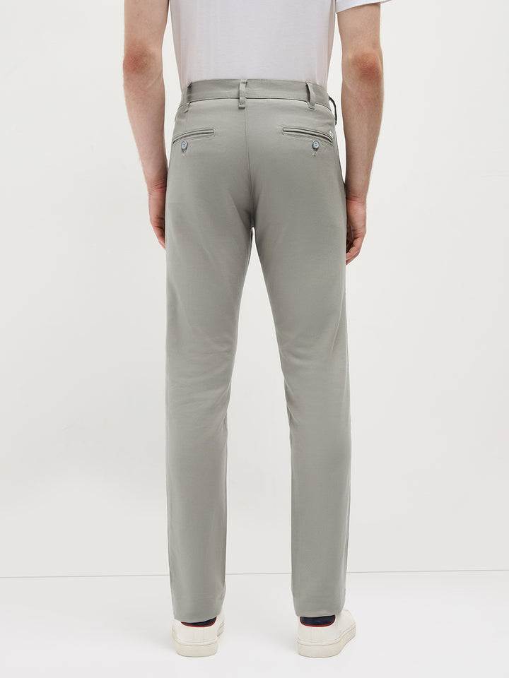 Mist Grey Solid Casual Trousers