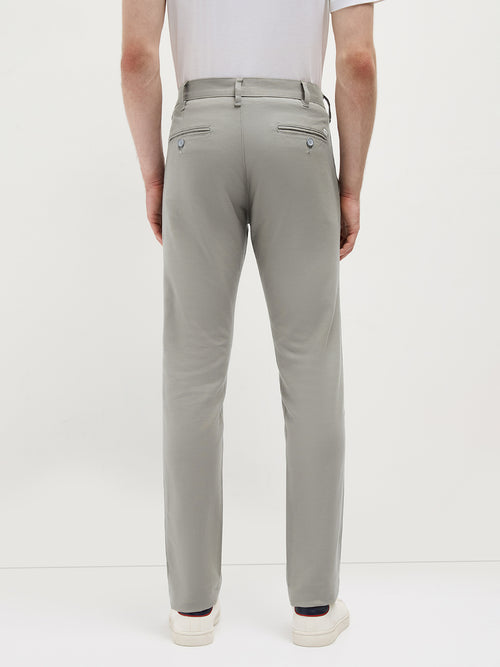 Mist Grey Solid Casual Trousers