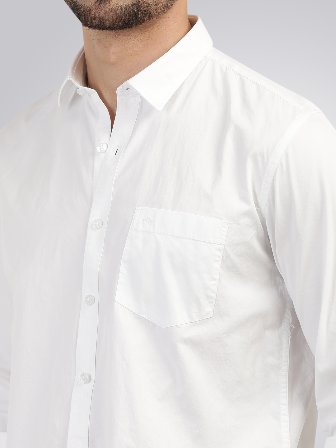 White Twill Solid Shirt