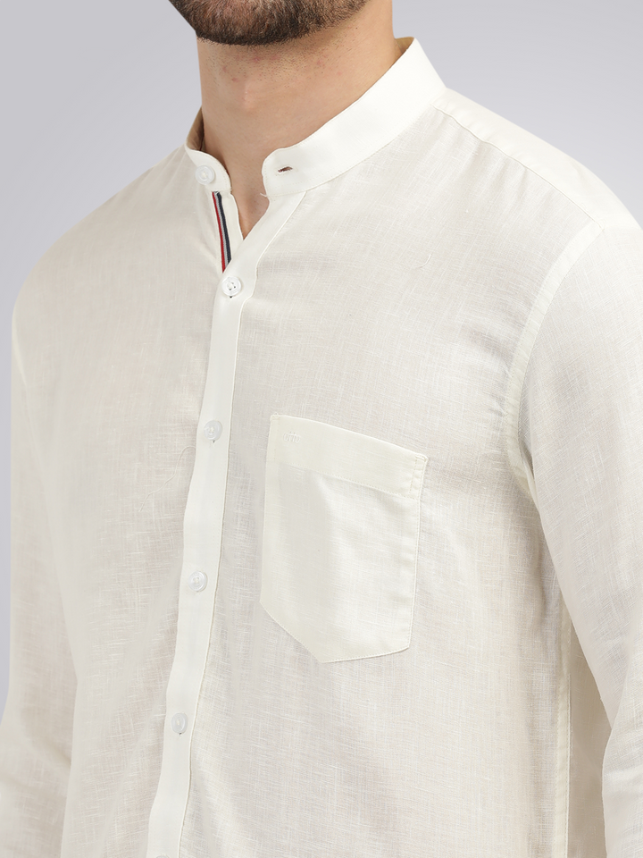 Ivory Solid Casual Shirt