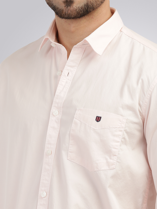 Light Pink Twill Solid Shirt