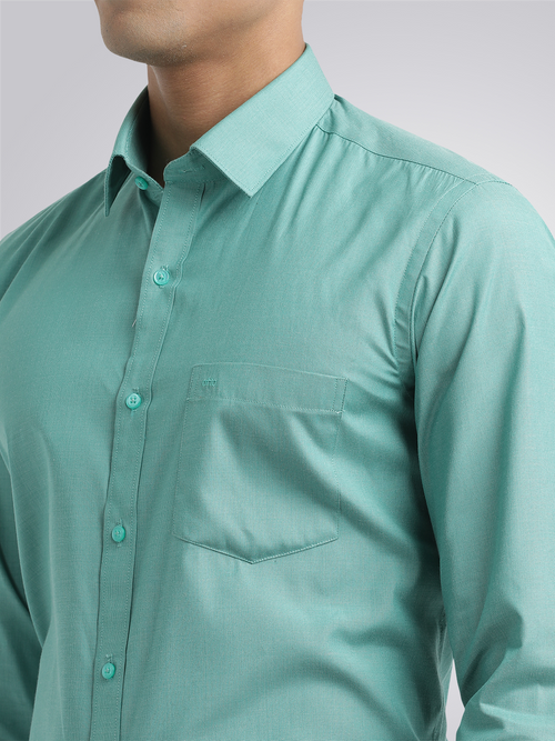 Aqua Green Fil-a-Fil Solid Shirt