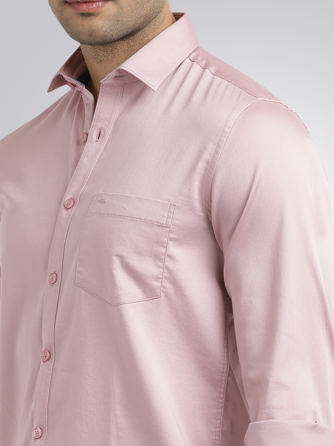 Dusty Pink Satin Solid Shirt