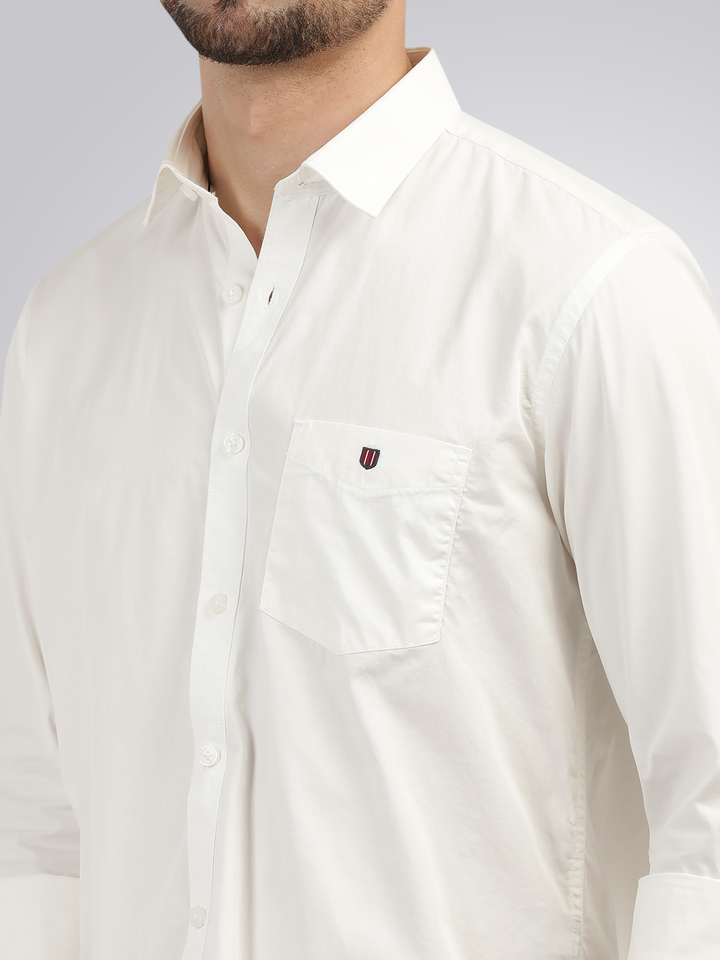 Ivory Twill Solid Shirt