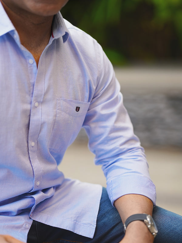 Light Blue Plain Casual Shirt