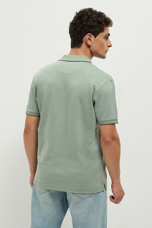 OTTO Essentials Ferro Polo T-Shirt for Men | Dual Tone Premium Summer Green Polo Tee