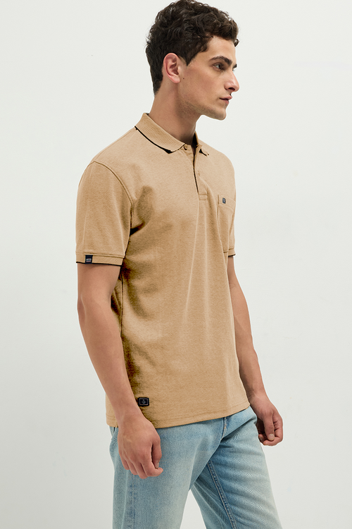 OTTO Essentials Ferro Polo T-Shirt for Men | Dual Tone Premium Dust Strom Polo Tee