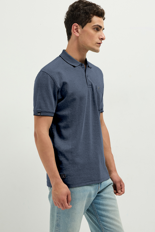 OTTO Essentials Ferro Polo T-Shirt for Men | Dual Tone Premium Ash Grey Polo Tee